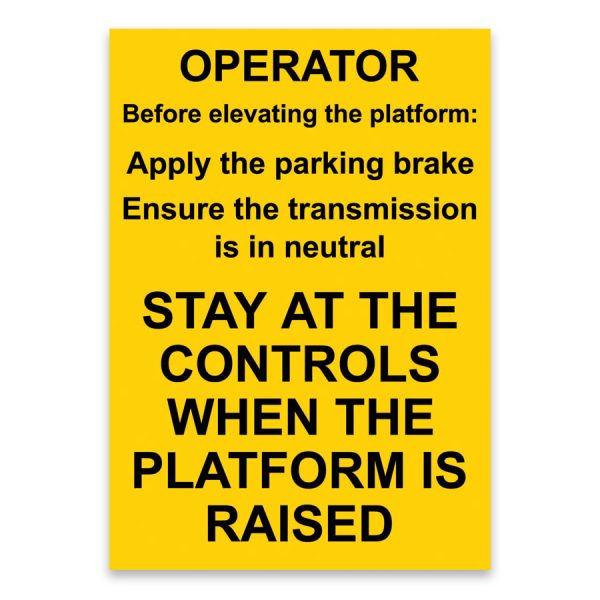 Working Platform Warnings