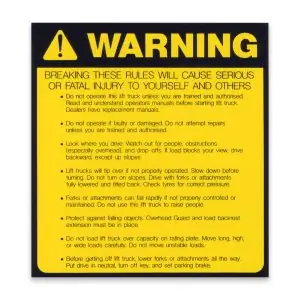Warning Decal - Safe Truck Operation