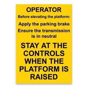 Working Platform Warnings